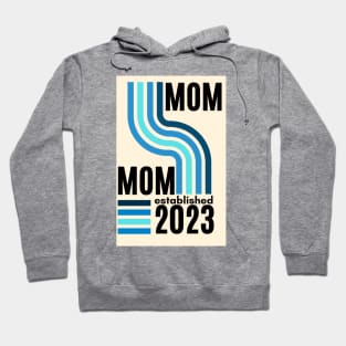 new mom, mom to be  established 2023 , gender reveal baby boy blue Hoodie